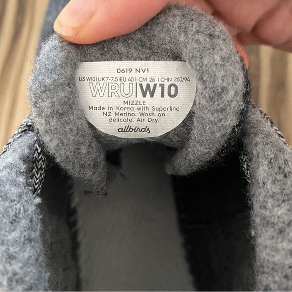 Men Allbirds Dappel Gray Hightop Mizzle Wool Runners Shoes